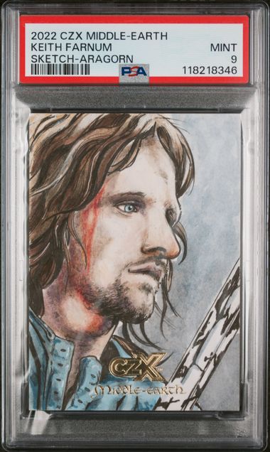 2022 CRYPTOZOIC CZX MIDDLE-EARTH SKETCH CARDS KEITH FARNUM SKETCH-ARAGORN