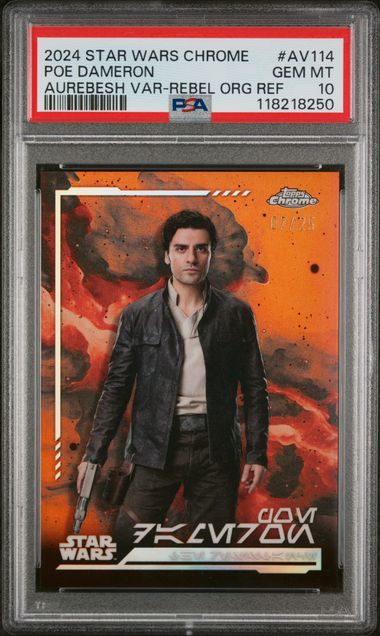 2024 TOPPS CHROME STAR WARS #AV114 POE DAMERON AUREBESH VAR-REBEL ORG REF