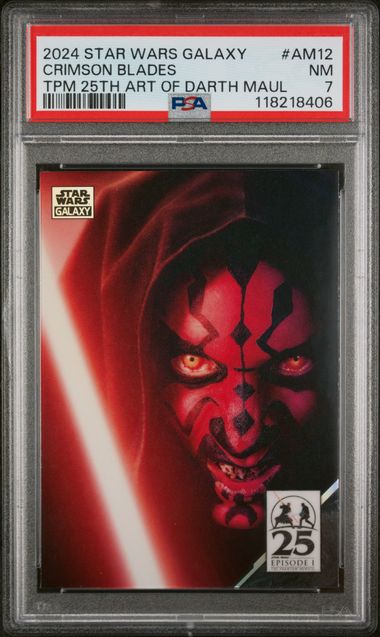 2024 TOPPS CHROME STAR WARS GALAXY PHANTOM MENACE 25TH ANNIVERSARY THE ART OF DARTH MAUL #AM12 CRIMSON BLADES TPM 25TH ART OF DARTH MAUL