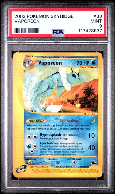 2003 POKEMON SKYRIDGE #33 VAPOREON PSA 9