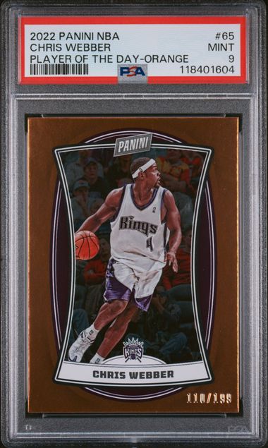 2022 PANINI NBA PLAYER OF THE DAY #65 CHRIS WEBBER PLAYER OF THE DAY-ORANGE