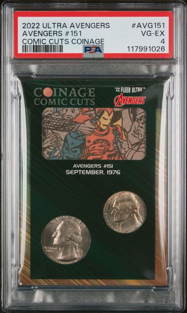 2022 FLEER ULTRA AVENGERS COMIC CLIPPINGS CUTS COINAGE #AVG151 AVENGERS #151 COMIC CUTS COINAGE