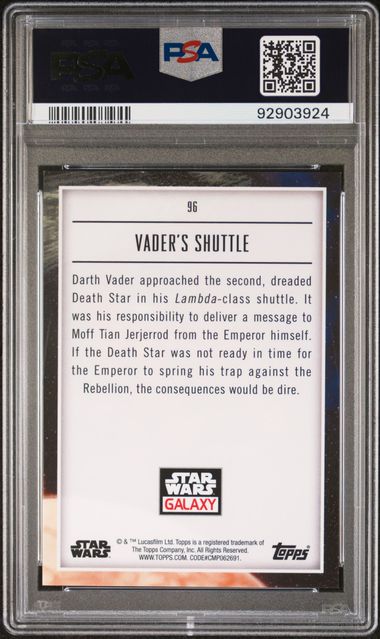 2023 TOPPS CHROME STAR WARS GALAXY #96 VADER'S SHUTTLE ORANGE REFRACTOR