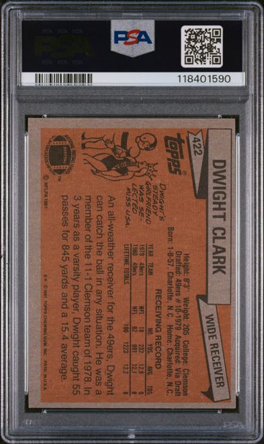 1981 TOPPS #422 DWIGHT CLARK