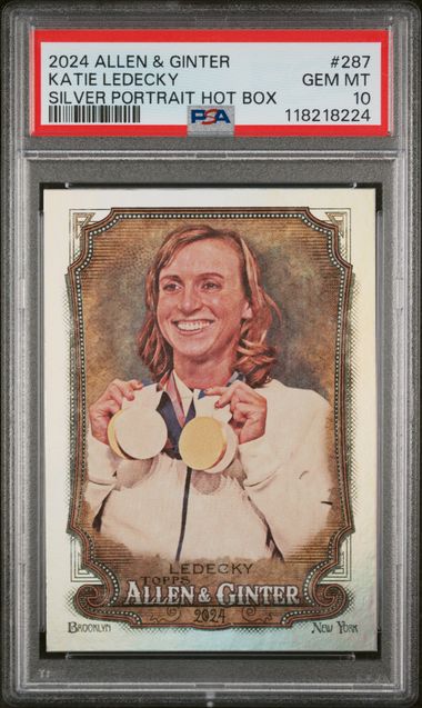 2024 TOPPS ALLEN & GINTER #287 KATIE LEDECKY SILVER PORTRAIT HOT BOX