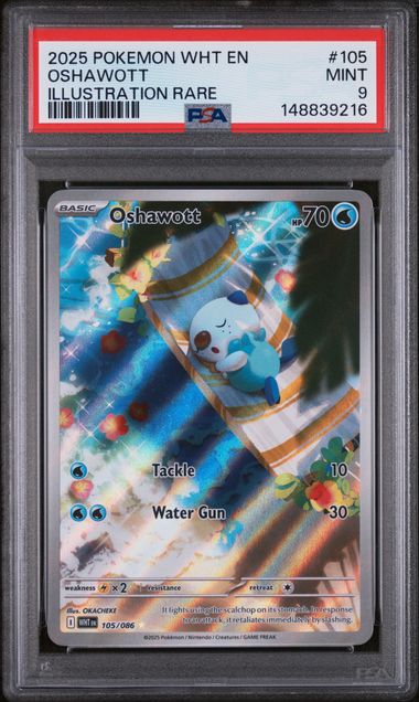 PSA 9 2025 POKEMON WHT EN-WHITE FLARE #105 OSHAWOTT ILLUSTRATION RARE