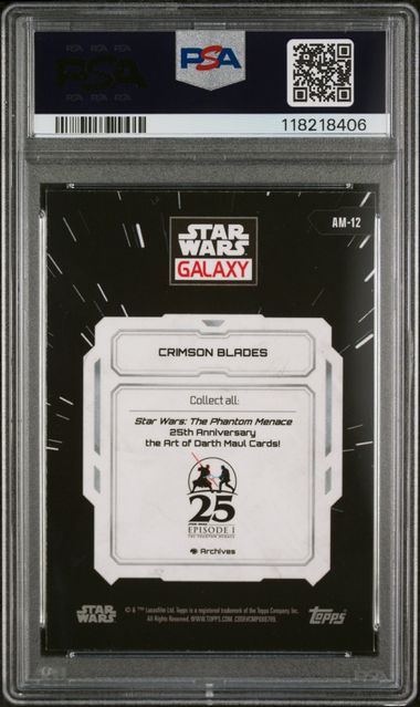 2024 TOPPS CHROME STAR WARS GALAXY PHANTOM MENACE 25TH ANNIVERSARY THE ART OF DARTH MAUL #AM12 CRIMSON BLADES TPM 25TH ART OF DARTH MAUL