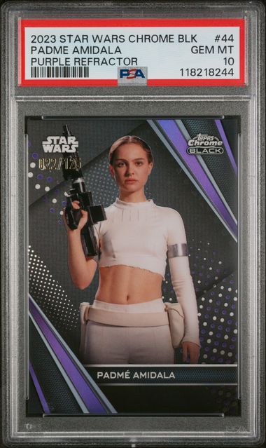 2023 TOPPS STAR WARS CHROME BLACK #44 PADME AMIDALA PURPLE REFRACTOR