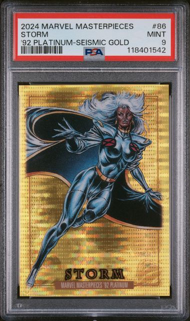 2024 UPPER DECK MARVEL MASTERPIECES '92 PLATINUM #86 STORM '92 PLATINUM-SEISMIC GOLD
