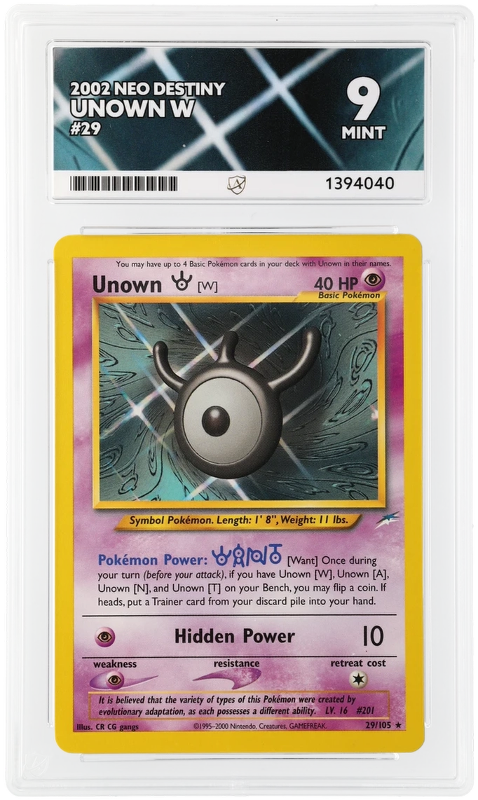 2002 neo destiny unown W #29 ACE 9