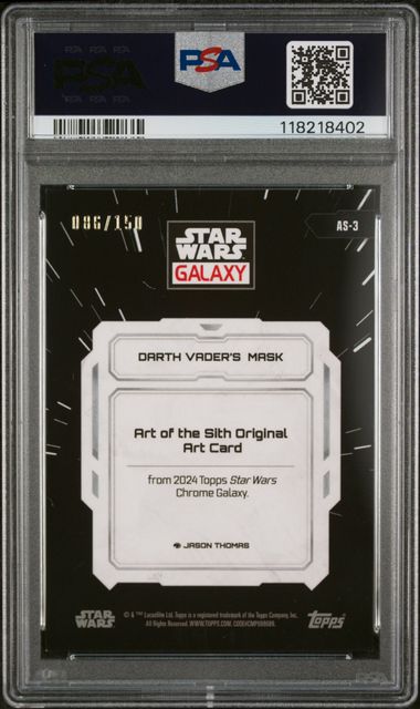 2024 TOPPS CHROME STAR WARS GALAXY ART OF THE SITH #AS3 DARTH VADER'S MASK ART OF THE SITH-BLUE REF2024 TOPPS CHROME STAR WARS GALAXY ART OF THE SITH #AS3 DARTH VADER'S MASK ART OF THE SITH-BLUE REF