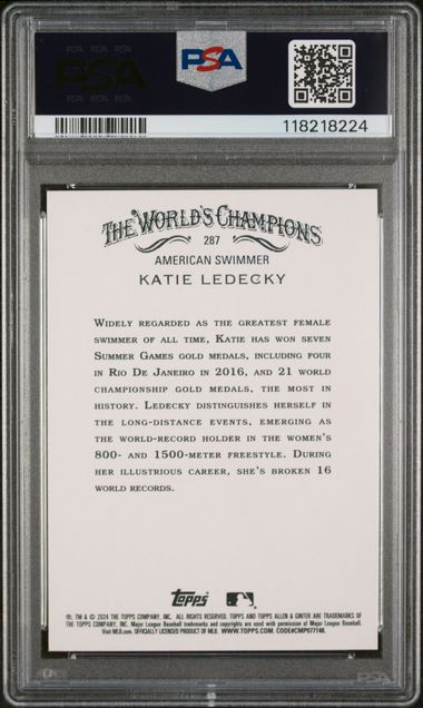 2024 TOPPS ALLEN & GINTER #287 KATIE LEDECKY SILVER PORTRAIT HOT BOX