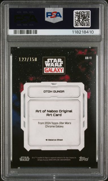 2024 TOPPS CHROME STAR WARS GALAXY ART OF NABOO #AN11 OTOH GUNGA ART OF NABOO-BLUE REF