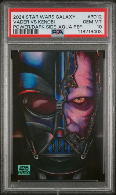 2024 TOPPS CHROME STAR WARS GALAXY POWER OF THE DARK SIDE #PD12 VADER VS KENOBI POWER/DARK SIDE-AQUA REF