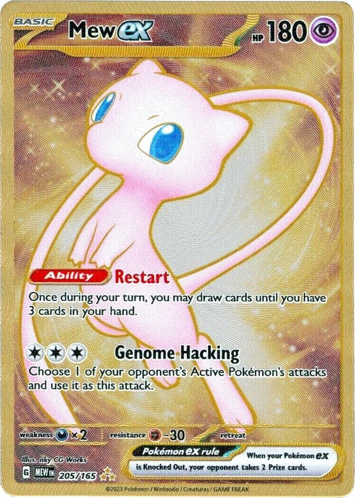 Mew ex 205 165 151 Metal Card (MEW 205/165)