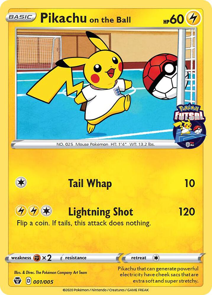 Pikachu on the Ball 001 005 Pokemon Futsal (MCAP 001/005)