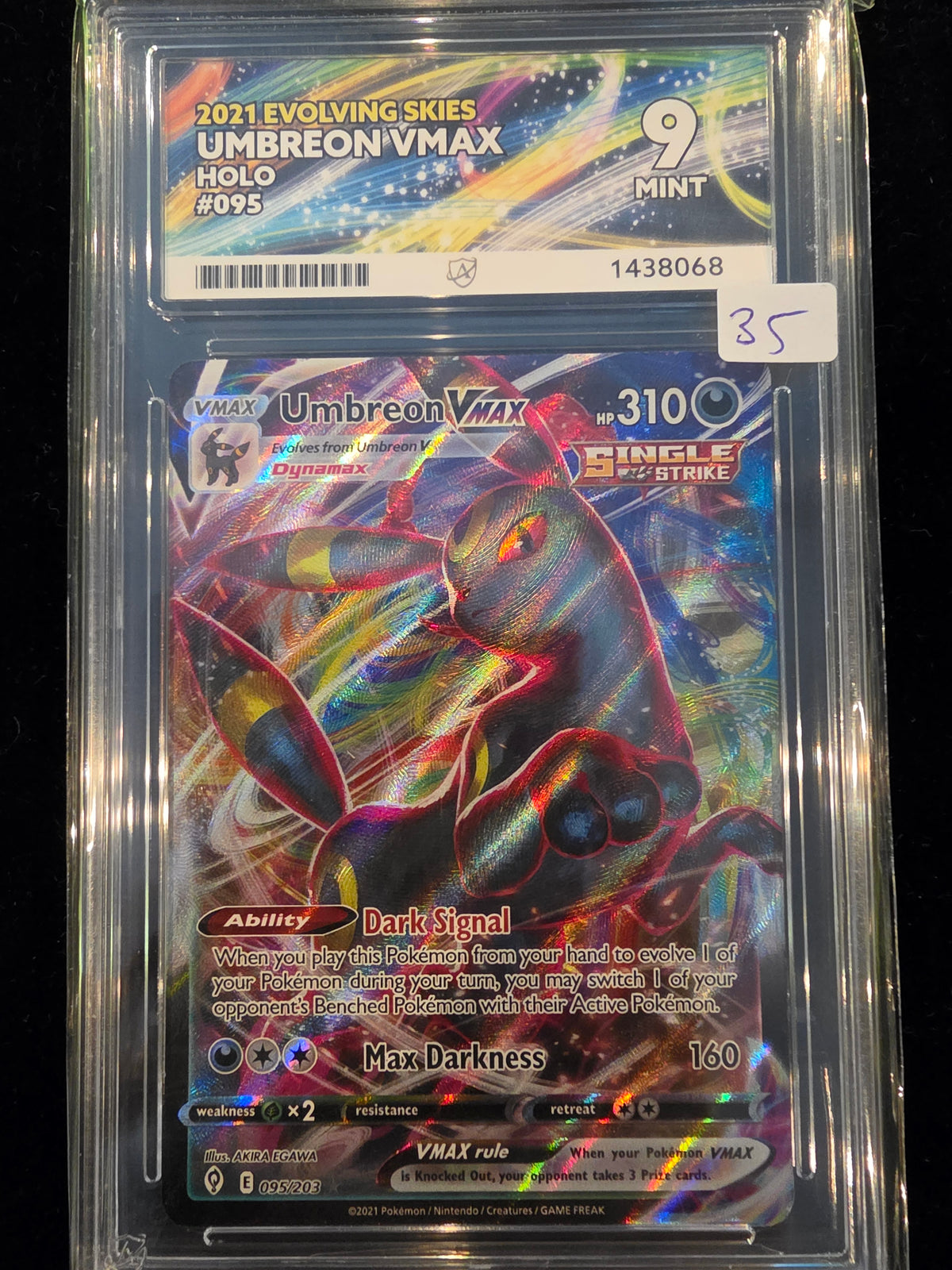ACE 9 Mint Umbreon Vmax 2021 Evolving Skies