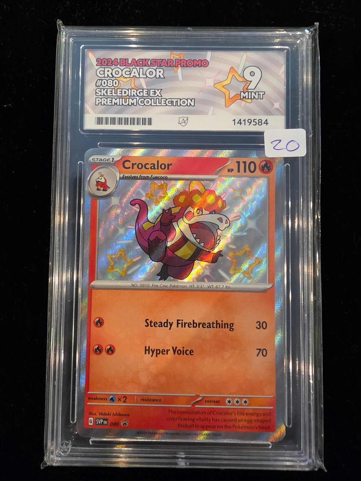 ACE Mint 9 2024 Black Star Promo Crocalor