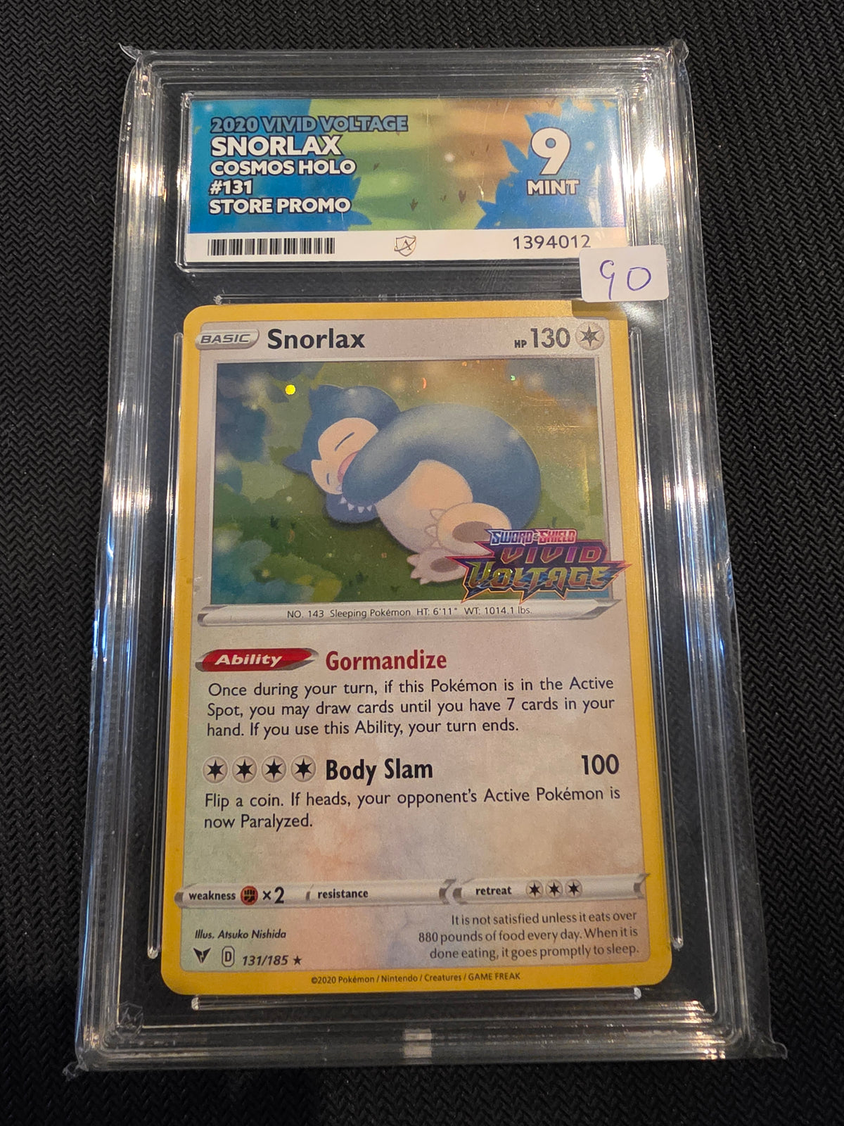 ACE Gem Mint 10 2020 Vivid Voltage Snolax